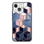 For iPhone 13 mini Abstract Marble Pattern Glass Protective Case (HC-A3)