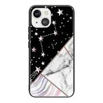 For iPhone 13 mini Abstract Marble Pattern Glass Protective Case (HC-A8)