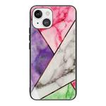 For iPhone 13 mini Abstract Marble Pattern Glass Protective Case (HC-A11)