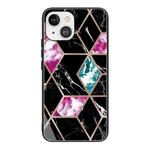 For iPhone 13 mini Abstract Marble Pattern Glass Protective Case (HC-A16)