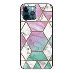 Abstract Marble Pattern Glass Protective Case For iPhone 13 Pro(GK-A16)