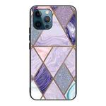 Abstract Marble Pattern Glass Protective Case For iPhone 13 Pro(GK-A17)