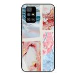 For Xiaomi Redmi 10 Abstract Marble Pattern Glass Protective Case(HC-A21)