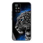 For Xiaomi Redmi 10 Tempered Glass + TPU Border Protective Case(leopard)