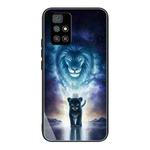 For Xiaomi Redmi 10 Colorful Painted Glass Shockproof Protective Case(Starry lion)