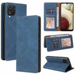 For Samsung Galaxy A12 Simple Suction Closure Horizontal Flip Leather Case with Holder & Card Slot & Wallet(Blue)