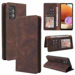 For Samsung Galaxy A32 4G Simple Suction Closure Horizontal Flip Leather Case with Holder & Card Slot & Wallet(Brown)