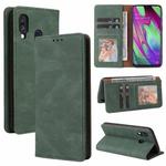 For Samsung Galaxy A40 Simple Suction Closure Horizontal Flip Leather Case with Holder & Card Slot & Wallet(Green)