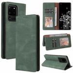 For Samsung Galaxy Note20 Ultra Simple Suction Closure Horizontal Flip Leather Case with Holder & Card Slot & Wallet(Green)