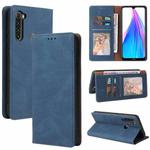 For Xiaomi Redmi Note 8T Simple Suction Closure Horizontal Flip Leather Case with Holder & Card Slot & Wallet(Blue)