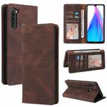 For Xiaomi Redmi Note 8T Simple Suction Closure Horizontal Flip Leather Case with Holder & Card Slot & Wallet(Brown)