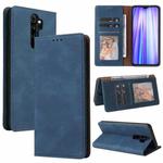 For Xiaomi Redmi Note 8 Pro Simple Suction Closure Horizontal Flip Leather Case with Holder & Card Slot & Wallet(Blue)