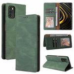 For Xiaomi Redmi Note 10 Simple Suction Closure Horizontal Flip Leather Case with Holder & Card Slot & Wallet(Green)