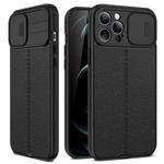For iPhone 13 Litchi Texture Sliding Camshield TPU Protective Case(Black)