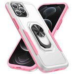 For iPhone 13 Pro Ring Kickstand Heavy Duty Shockproof Phone Case (White)