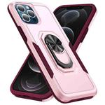 For iPhone 13 Pro Ring Kickstand Heavy Duty Shockproof Phone Case (Pink)