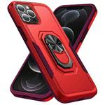 For iPhone 13 Pro Max Ring Kickstand Heavy Duty Shockproof Phone Case (Red)