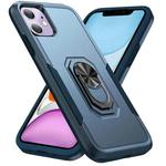 For iPhone 11 Ring Kickstand Heavy Duty Shockproof Phone Case (Blue)