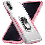 For iPhone XR Ring Kickstand Heavy Duty Shockproof Phone Case(White)