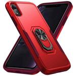 For iPhone XR Ring Kickstand Heavy Duty Shockproof Phone Case(Red)