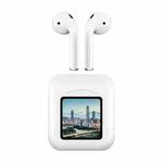 NR-550 LCD Touch Bluetooth Earphone with Charging Box, Support Picture Replacement & Wearing Status Detection & Siri(White)