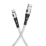 hoco U105 Treasure Jelly Braided USB to USB-C / Type-C Charging Data Cable, Cable Length: 1.2m(Silver)