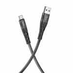 hoco U105 Treasure Jelly Braided USB to USB-C / Type-C Charging Data Cable, Cable Length: 1.2m(Black)