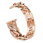 For Garmin Vivoactive 4 / Venu 2 22mm Row Diamonds Denim Chain Watch Band(Rose Gold)