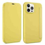 For iPhone 13 mini Skin Feel Horizontal Flip PU Leather Case with Holder & Card Slot (Yellow)