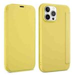 For iPhone 13 Skin Feel Horizontal Flip PU Leather Case with Holder & Card Slot(Yellow)