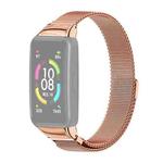 For Huawei Band 6 / Honor Band 6 / 7 MIJOBS Milan Stainless Steel Magnetic Watch Band(Rose Gold)