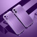 For iPhone 11 Cool Sharp Series Aluminum Plate Brushed Lens All-inclusive Protective Case (Roland Purple)