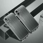 For iPhone 12 Cool Sharp Series Aluminum Plate Brushed Lens All-inclusive Protective Case(Space Gray)