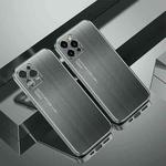 For iPhone 13 Pro Cool Sharp Series Aluminum Plate Brushed Lens All-inclusive Protective Case (Space Gray)