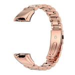 For Huawei Band 6 / Honor Band 6 / 7 MIJOBS Three Strains Stainless Steel Metal Buckle Watch Band(Rose Gold)