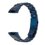 For Huawei Band 6 / Honor Band 6 MIJOBS Three Strains Stainless Steel Metal Buckle Watch Band(Blue)