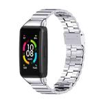 For Huawei Band 6 / Honor Band 6 / 7 MIJOBS Bamboo Joint Stainless Steel Metal Buckle Watch Band(Silver)
