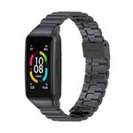 For Huawei Band 6 / Honor Band 6 / 7 MIJOBS Bamboo Joint Stainless Steel Metal Buckle Watch Band(Black)