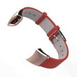 For Honor Band 4 / 5 MIJOBS Cowhide Leather Watch Band(Silver Red)