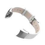 For Honor Band 4 / 5 MIJOBS Cowhide Leather Watch Band(Silver White)