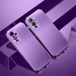 For OnePlus 9 Cool Sharp Series Aluminum Plate Brushed Lens All-inclusive Protective Case(Roland Purple)