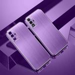 For OPPO A93s Cool Sharp Series Aluminum Plate Brushed Lens All-inclusive Protective Case(Roland Purple)