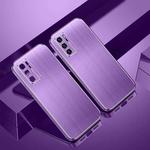 For Huawei P40 Cool Sharp Series Aluminum Plate Brushed Lens All-inclusive Protective Case(Roland Purple)