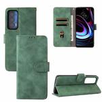 For Motorola Edge (2021) Solid Color Skin Feel Magnetic Buckle Horizontal Flip PU Leather Case with Holder & Card Slots & Wallet(Green)