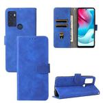 For Motorola Moto G60S Solid Color Skin Feel Magnetic Buckle Horizontal Flip PU Leather Case with Holder & Card Slots & Wallet(Blue)