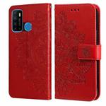For Infinix Hot 9 / Note 7 Lite 7-petal Flowers Embossing Pattern Horizontal Flip PU Leather Case with Holder & Card Slots & Wallet & Photo Frame(Red)