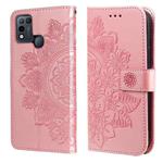 For Infinix Smart 5 / HOT10 Lite 7-petal Flowers Embossing Pattern Horizontal Flip PU Leather Case with Holder & Card Slots & Wallet & Photo Frame(Rose Gold)