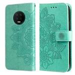 For Infinix Note 7 7-petal Flowers Embossing Pattern Horizontal Flip PU Leather Case with Holder & Card Slots & Wallet & Photo Frame(Green)