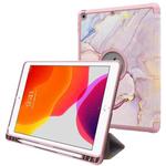 For iPad 10.2 2021 / 2020 / 2019 Painted Pattern Shockproof Horizontal Flip TPU + PU Leather Case with 3-folding Holder & Pen Slot(GWL10038 Marble)