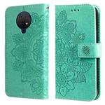 For Nokia G10 / G20 / 6.3 7-petal Flowers Embossing Pattern Horizontal Flip PU Leather Case with Holder & Card Slots & Wallet & Photo Frame(Green)